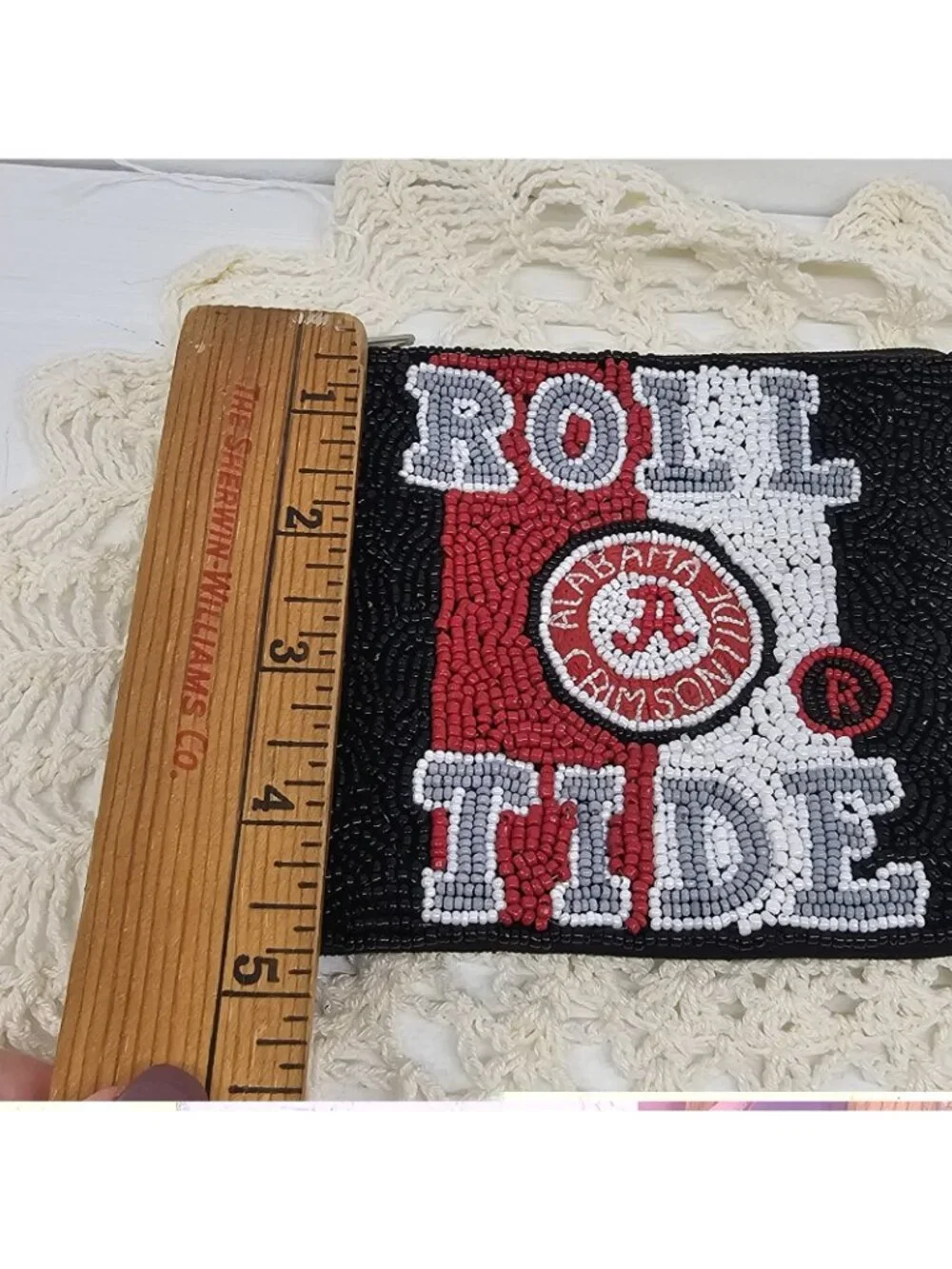 Roll Tide Alabama Crimson Tide Beaded Zip Coin Purse Game Day Accessories